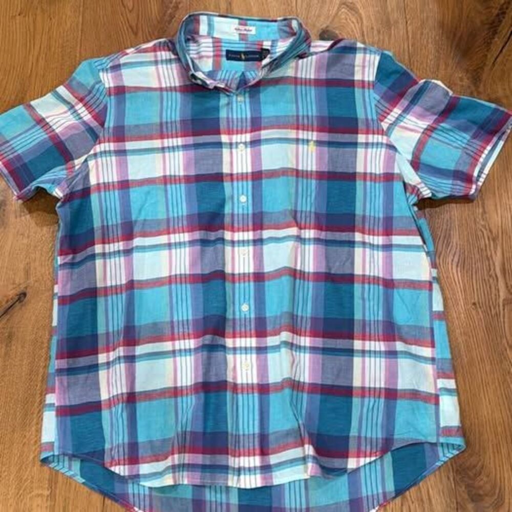 Polo Ralph Lauren "Authentic Indian Madras" Plaid Short Sleeve Shirt Men's XXL